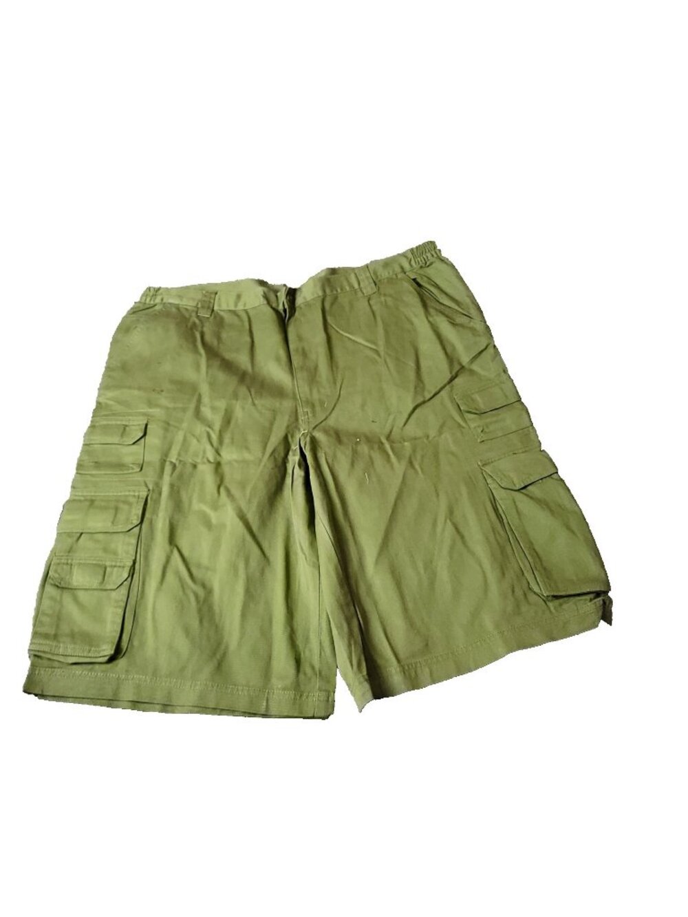 Boulder Creek Cargo Shorts Mens 40 Big Tall Green Khaki Bahama LL Elastic y2K